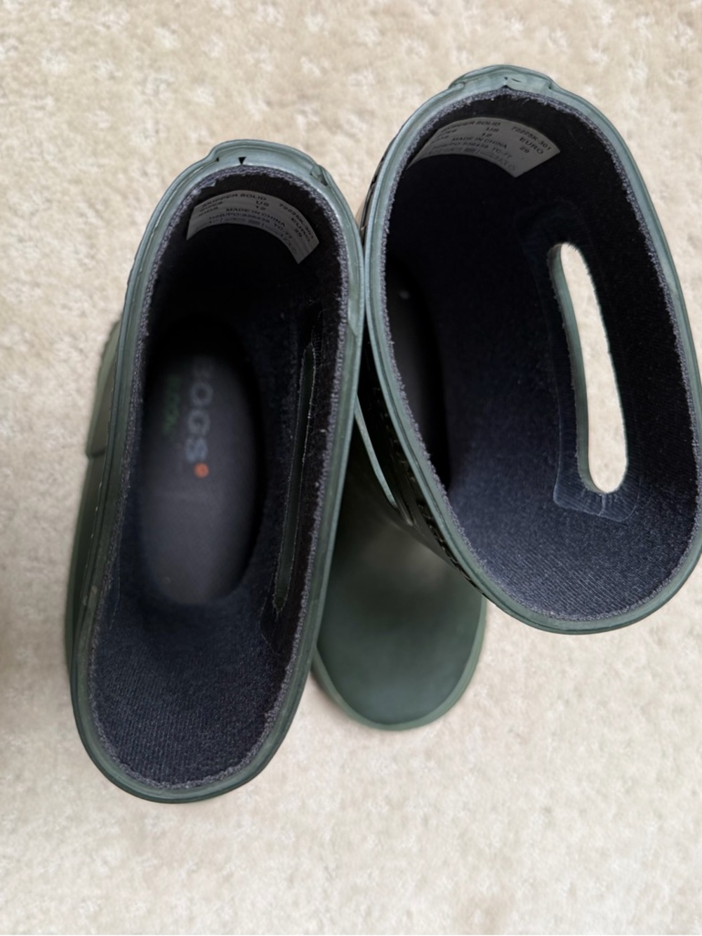 Bogs Kids Olive Green Pull-On Rain Boots - Picture 7 of 8